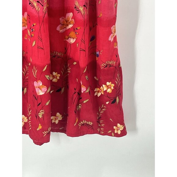 Fundamentals Made In India Floral Maxi Dress Short Sleeve Sz Small Boho Artsy - Picture 3 of 5